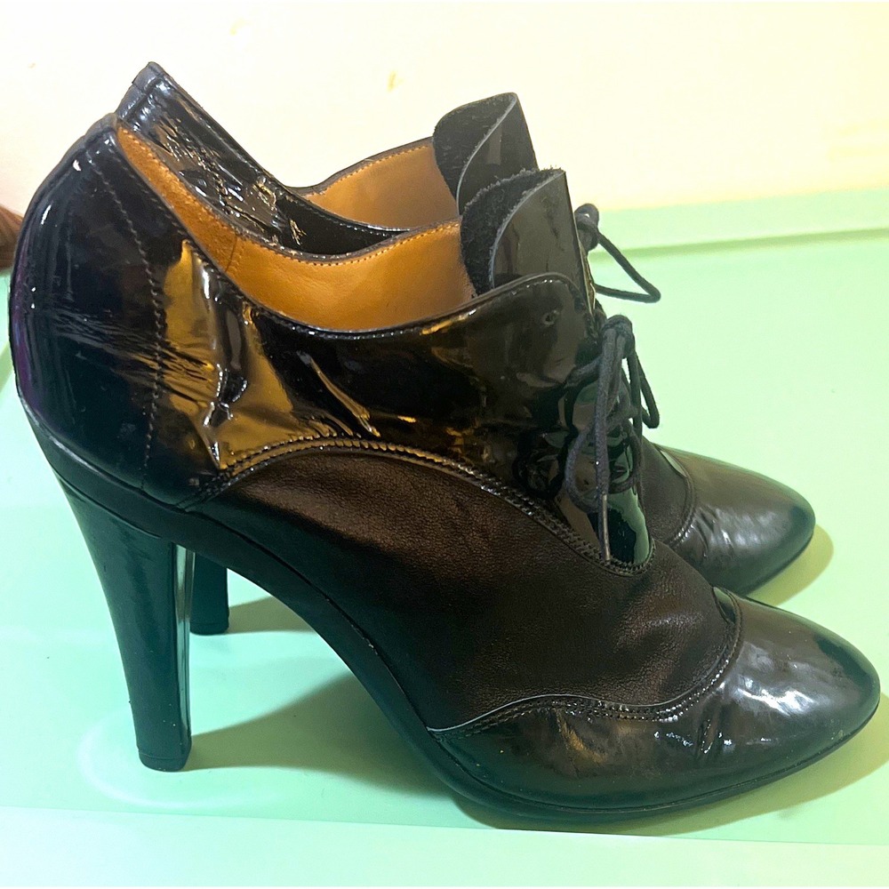 Rare Vintage Repetto Paris Patent Leather Oxford Platform Heels - Size 41